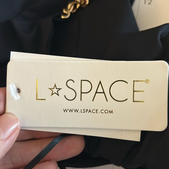 New L*SPACE Black Voltaire Swim Bikini Top With Gold Chain Detail Small NWT - Picture 9 of 12